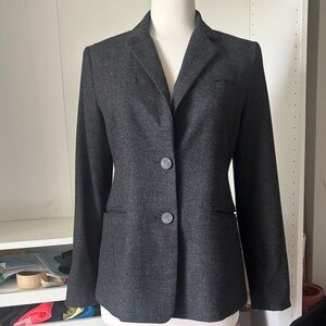Tailored Charcoal Women's Blazer - Two-Button Professional Jacket